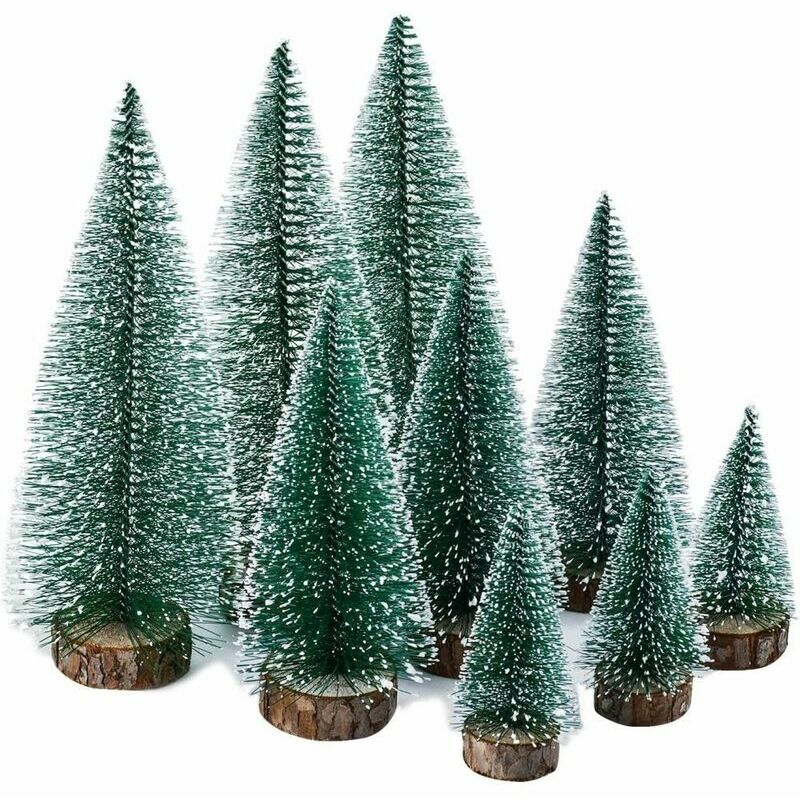 Soporte de bolas de Navidad Mini árbol de Navidad, mini árbol de Navidad artificial con base de madera