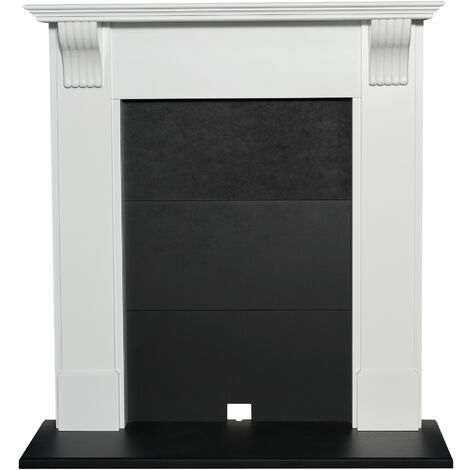 Adam Harrogate Stove Fireplace in Pure White & Black