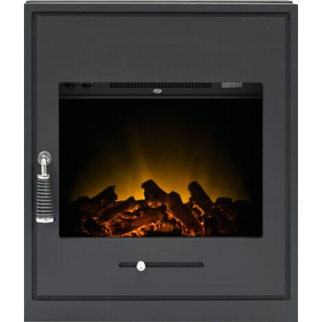 Adam Oslo Electric Inset Stove in Black with Remote Control