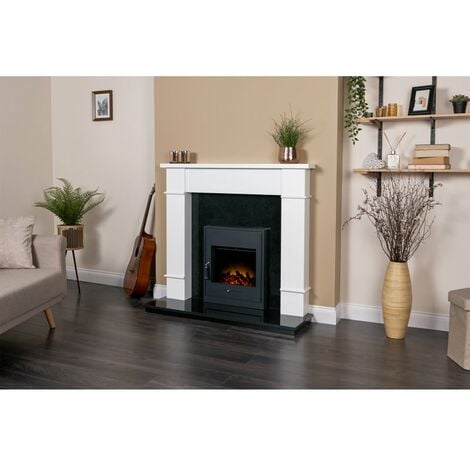 Adam Oslo Electric Inset Stove in Black with Remote Control