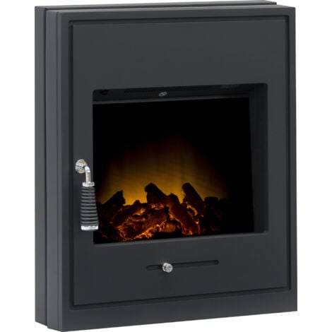 Adam Oslo Electric Inset Stove in Black with Remote Control