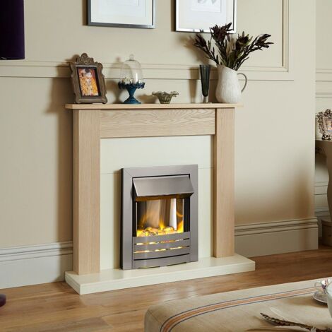 Adam Southwold Fireplace In Oak & Cream With Helios Electric Fire In Brushed Steel 43 Inch~p39047321 - View #4