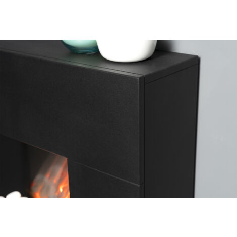 Adam Cubist Electric Fireplace Suite in Textured Black