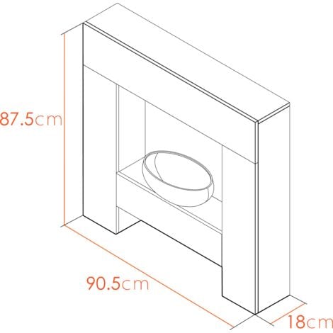 Adam Cubist Electric Fireplace Suite in White