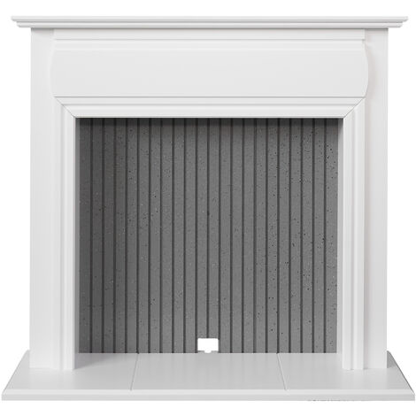 Adam Florence Stove Fireplace in Pure White & Grey