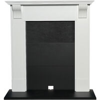 Adam Harrogate Stove Fireplace in Pure White & Black