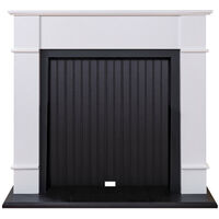 Adam Oxford Stove Fireplace in Pure White & Black