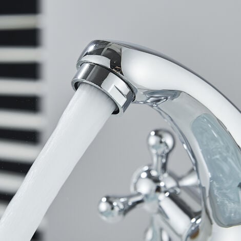 Basin Mixer Tap Chrome Bathroom Sink Mixer Tap,360°Swivel Spout