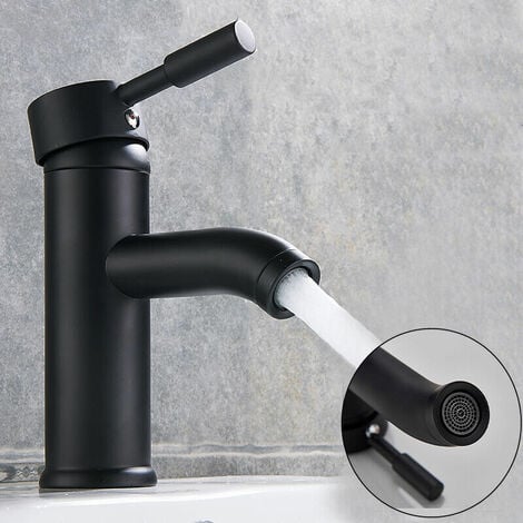 Robinet De Lavabo De Salle De Bains À Eau Noire Robinet Mitigeur En Laiton  Robinets Cascade Chaud Froid Du 53,77 €