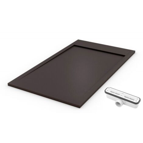 PDD – Extra flache Duschwanne 80x110 cm – Schiefergrau RAL 7016 – rutschfest, antibakteriell, wasserabweisend – für barrierefreies Bad (1/5)