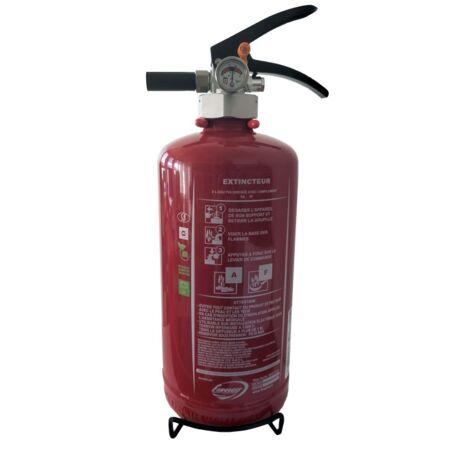Fireless – Extincteur 2L Lithium pour feux classes 5A et 5F – Compact avec support mural – Certifié NF et MED – Durée de vie 20 ans
