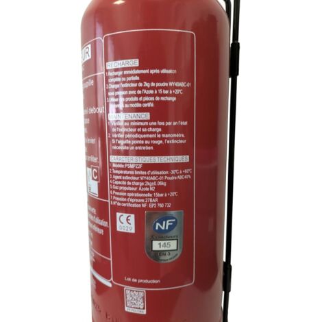 Lot De 2 Extincteurs Auto Gloria P1DB 1kg + Supports – Classe ABC, Neufs