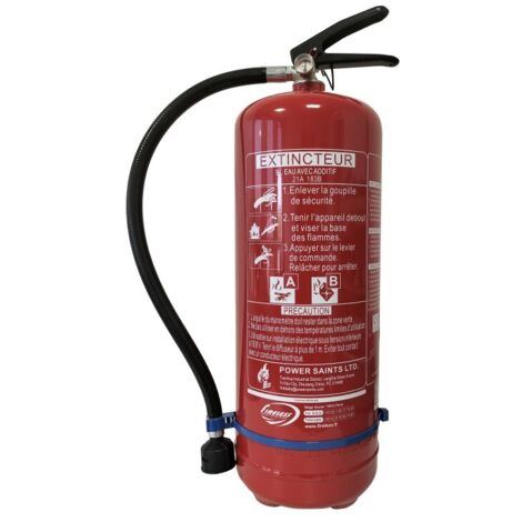 Fireless – Extincteur 9L à eau pulvérisée avec additif – Classe AB – Capacité d'extinction 21A-183B – Certifié NF et CE EN3