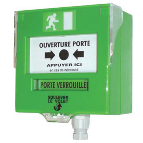 Neutronic – Déclencheur manuel vert 1 contact – Alimentation 250 V AC, 3 A – Montage en saillie ou encastré – 4710V3C