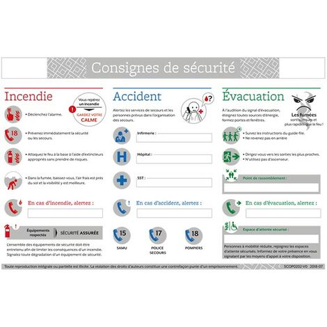 Cordia Incendie – Panneau de signalisation consigne de sécurité A4 en PVC – Dimensions 297 x 210 mm – Classe M1 pour signalisation efficace