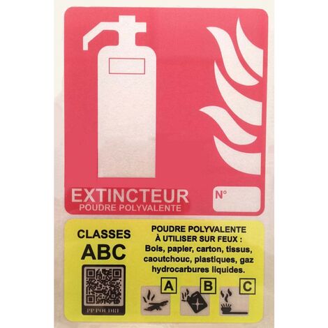 Panneaux Extincteur Plexi Classe ABC avec QRcode de formation (1/3)