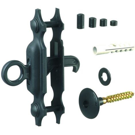 Torbel – Arrêt de volet à paillette composite noir – Épaisseur 24 à 36 mm – Traitement anti UV – Installation facile avec accessoires inclus