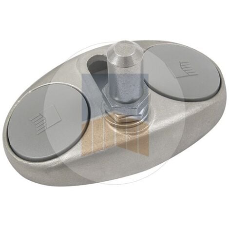 PORTAC Crapaudine réglable à visser en Inox avec stries antiglissement et cache-vis  Diamètre de l'axe (mm): Diamètre de l'axe (mm) : 12