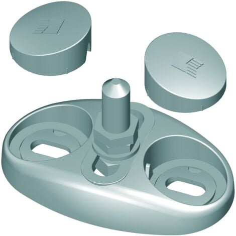 PORTAC Crapaudine réglable à visser en Inox avec stries antiglissement et cache-vis  Diamètre de l'axe (mm): Diamètre de l'axe (mm) : 12