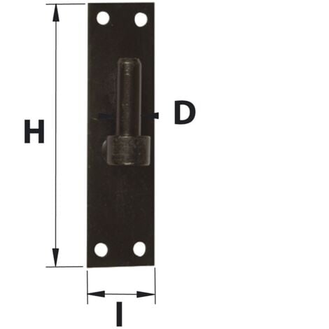 TORBEL Gond de volet sur platine bout droit  Finition: Noir - Diamètre x Hauteur (mm): Diamètre x Hauteur (mm) : 14x120