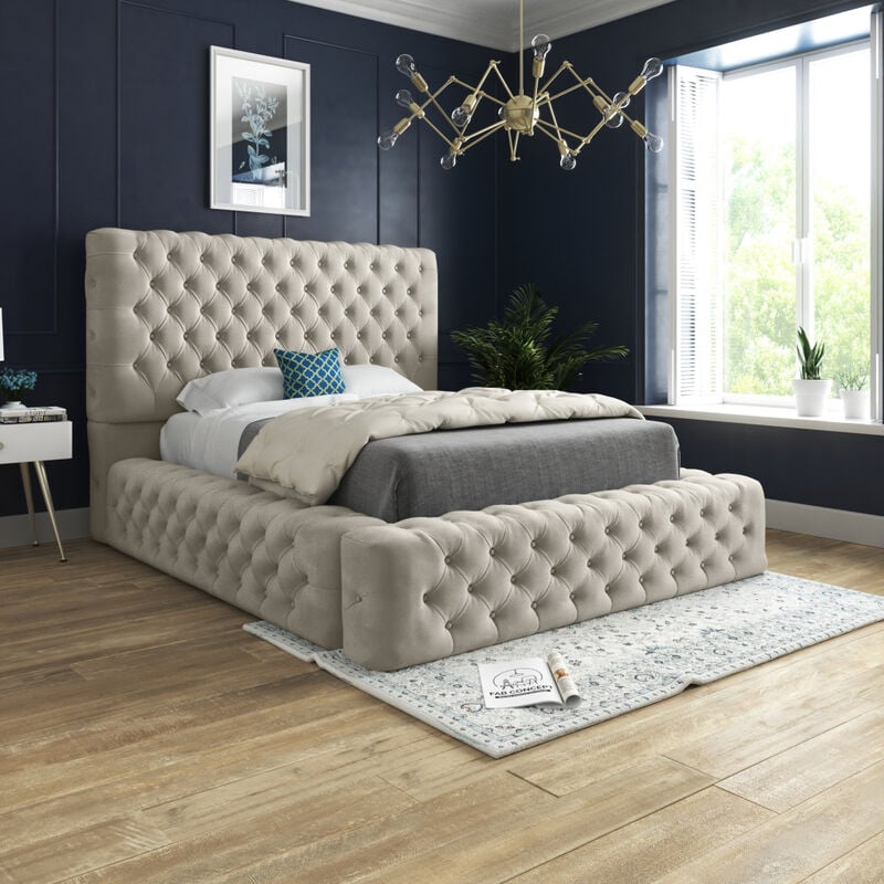 Dhp cambridge upholstered faux leather platform bed with wooden slat support deals and under bed storage