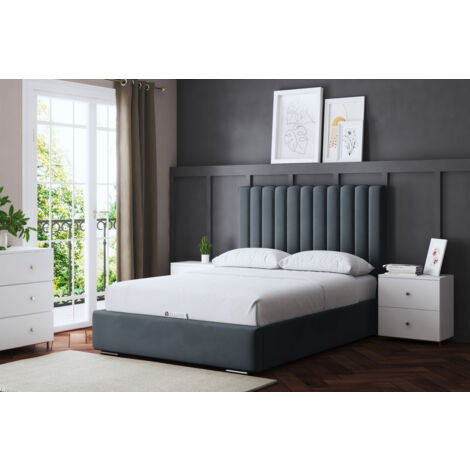 Evangeline Steel Upholstered Panel Bed Small Double