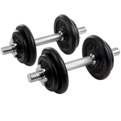 ScSPORTS® Poids de Musculation - 20 kg, 2 Barres, Disques de Poids