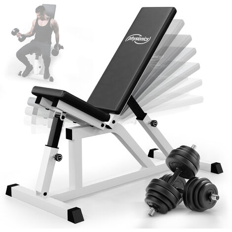 Homcom banc de musculation banc de musculation pliable réglable machine  d'exercice à