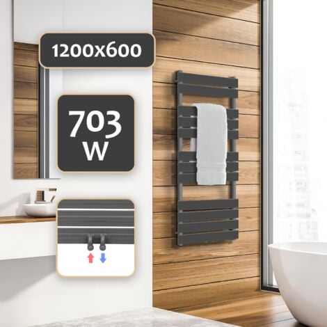 Heilmetz radiateur salle de bain anthracite sèche-serviettes 160 x