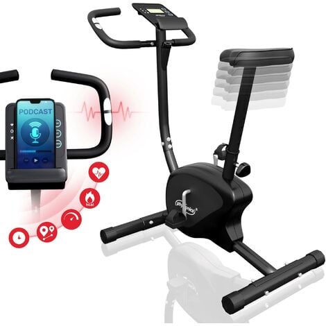 Vélo d'exercice cardio training avec console LCD et volant d