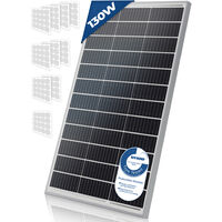 Panneau Solaire Monocristallin - Photovoltaïque, Silicium, 130 W, Câble avec Connecteur MC4, Batterie de 12 V - Module Solaire pour Camping-Car, Caravane, Bateau, Yacht, Jardin