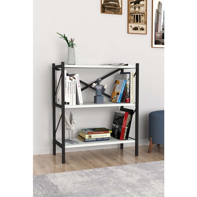 Etagère Cube De Rangement 4 Cases- Gris - 63.5x30x63.5cm