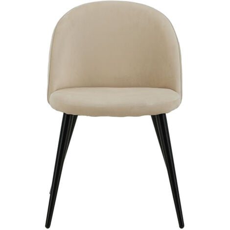Velvet Chaise de salle à manger en velours, Beige.