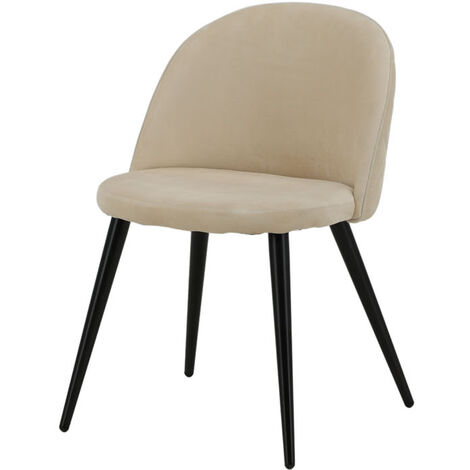 Velvet Chaise de salle à manger en velours, Beige.