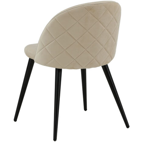 Velvet Chaise de salle à manger en velours, Beige.