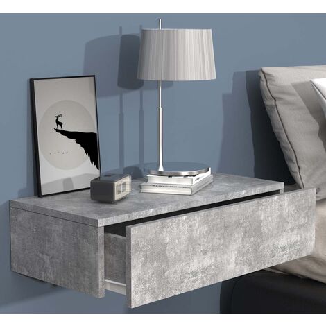 UsalM60 table de nuit accroché au mur 1 tiroir béton  décor.