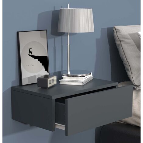 UsalM45 table de nuit accroché au mur 1 tiroir anthracite.