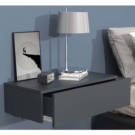 UsalM60 table de nuit accroché au mur 1 tiroir anthracite.