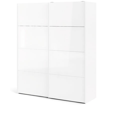 Armoire 2 portes coulissantes chêne-blanc 190x60x180 cm
