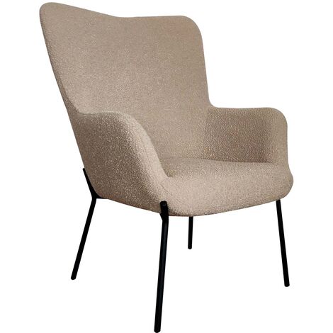 Glasgow fauteuil bouclé marron. (1/4)