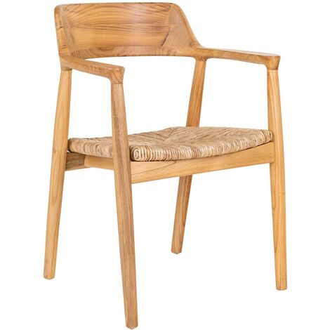 Lot de 2 fauteuils tressés 58x56x78 cm en bois naturel (1/5)