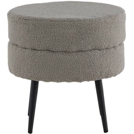 Pouf Pot 40x40x40 cm Teddy Noir et gris Venture Home (1/5)
