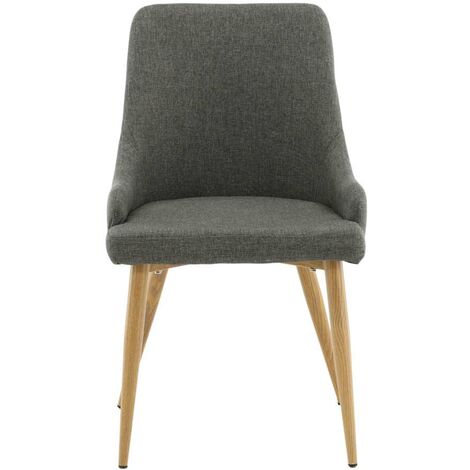 Plaza chaise de salle à manger avec accoudoirs gris foncé, chêne décor (1/3)