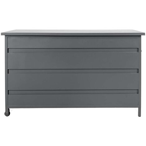 Coffre de jardin 450L 130x60x75 cm en aluminium gris (1/4)