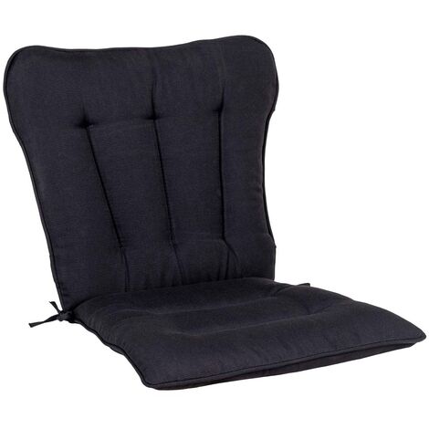 Lot de 4 chaises de jardin avec coussin noir - CLEVY (1/5)