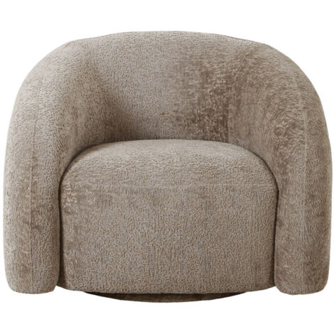 Fauteuil vintage pivotant - Taupe - VALLETTA (1/5)