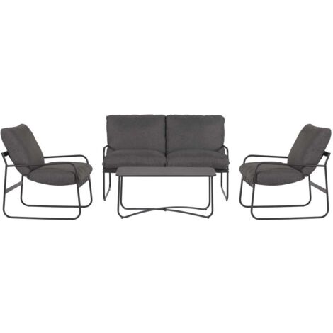 Theodor canapé ensemble 4 parties avec coussin noir,gris. (1/5)