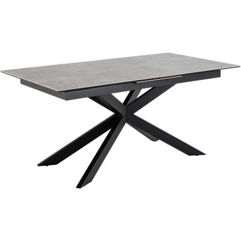 Irwine table de salle à manger 90x168/210cm avec 1 plateau supplémentaires gris. (1/5)