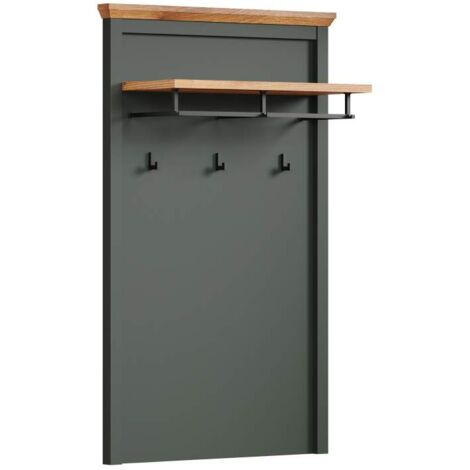 Porte manteau 3 patères et penderie 77x28x123 cm vert sapin - NUVEM (1/5)