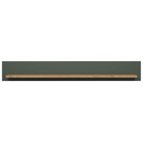 Etagère murale 156x22x22 cm décor chêne et vert foncé - AVA (1/5)